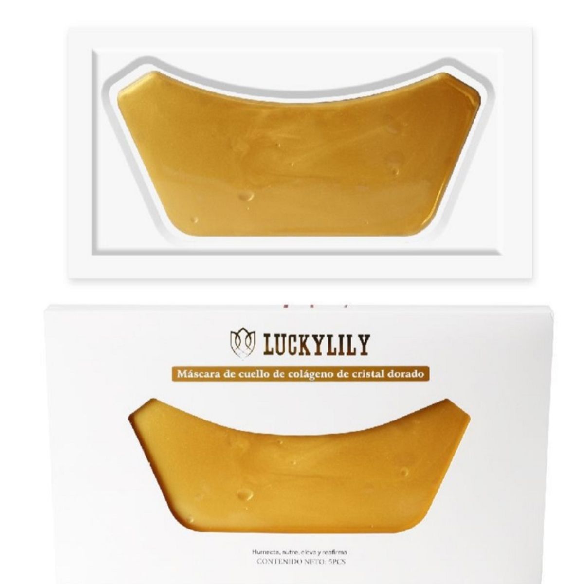 GENERICO - Set de 5 Máscaras Cuello Colágeno Dorado – Hidratación y Firmeza