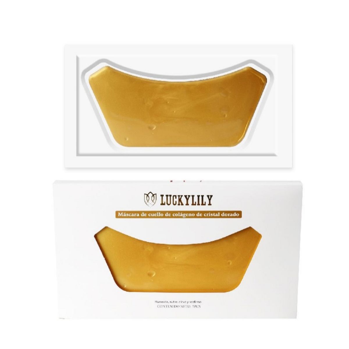 GENERICO - Set de 5 Máscaras Cuello Colágeno Dorado – Hidratación y Firmeza