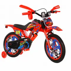 GENERICO - Bicicleta Aro 16 Con Sonido De Moto Infantil Niños Bike Roja