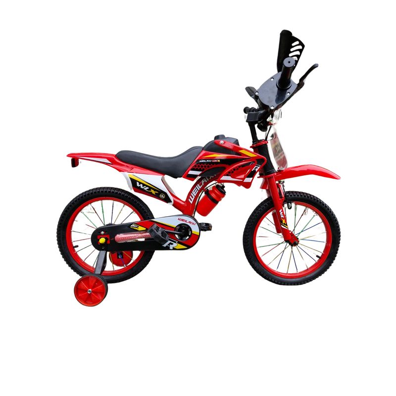 GENERICO - Bicicleta Aro 16  Sonido De Moto Infantil Niños Bike Roja E
