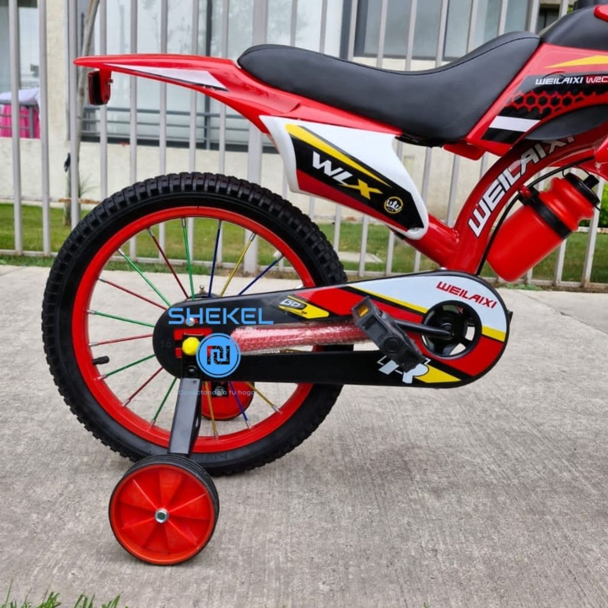 GENERICO - Bicicleta Aro 16  Sonido De Moto Infantil Niños Bike Roja E