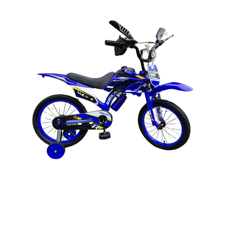 GENERICO - Bicicleta Aro 16  Sonido De Moto Infantil Niños Bike Azul E