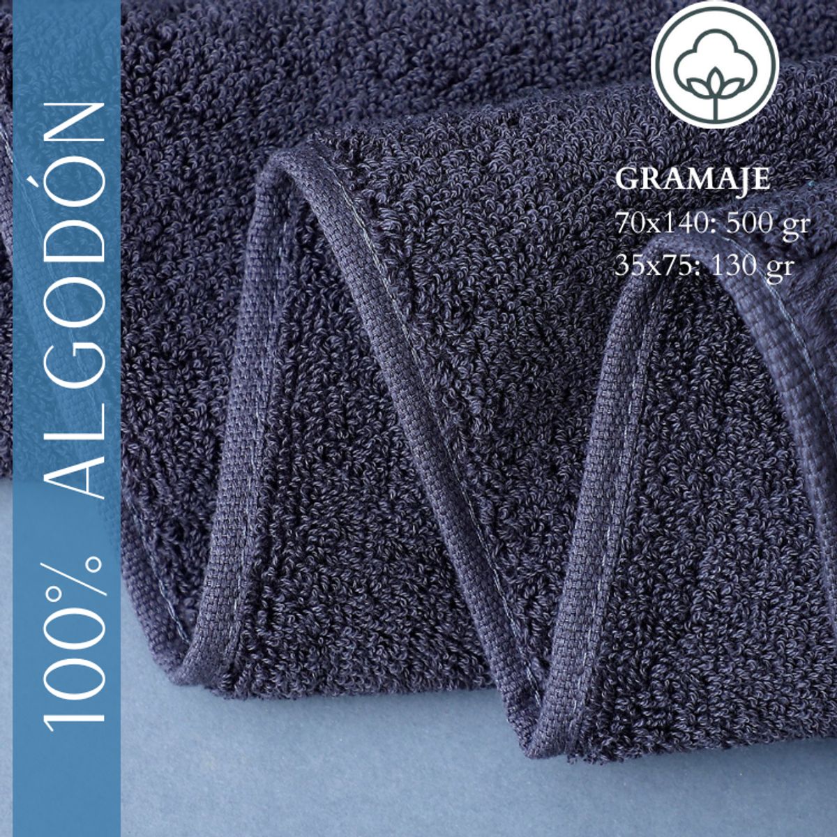 GARSIL - Pack De 3 Toallas De Baño y mano hotel de Algodon grueso gris oscuro