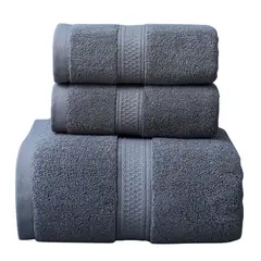 GARSIL - Pack De 3 Toallas De Baño y mano hotel de Algodon grueso gris claro