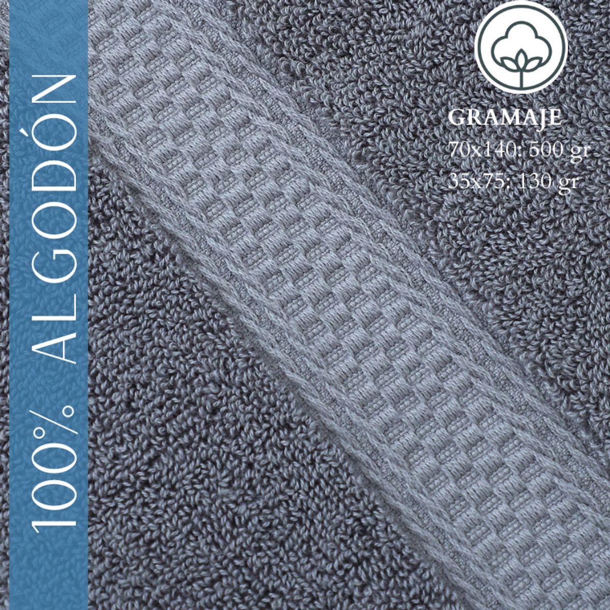 GARSIL - Pack De 3 Toallas De Baño y mano hotel de Algodon grueso gris claro