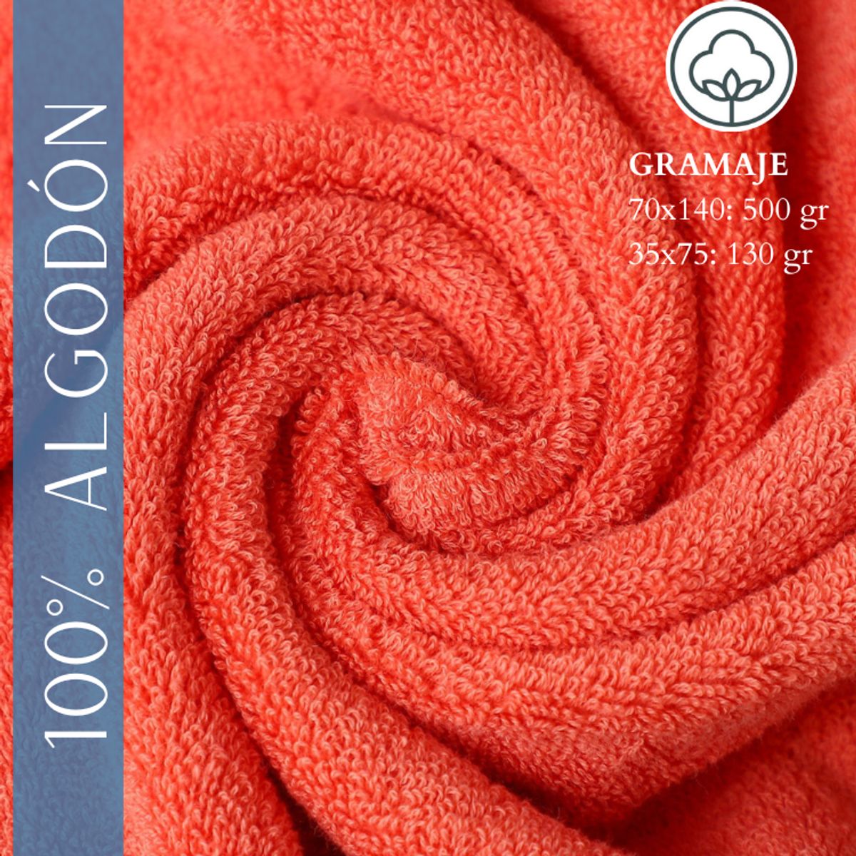 GARSIL - Pack De 3 Toallas De Baño y mano hotel de Algodon grueso Naranja