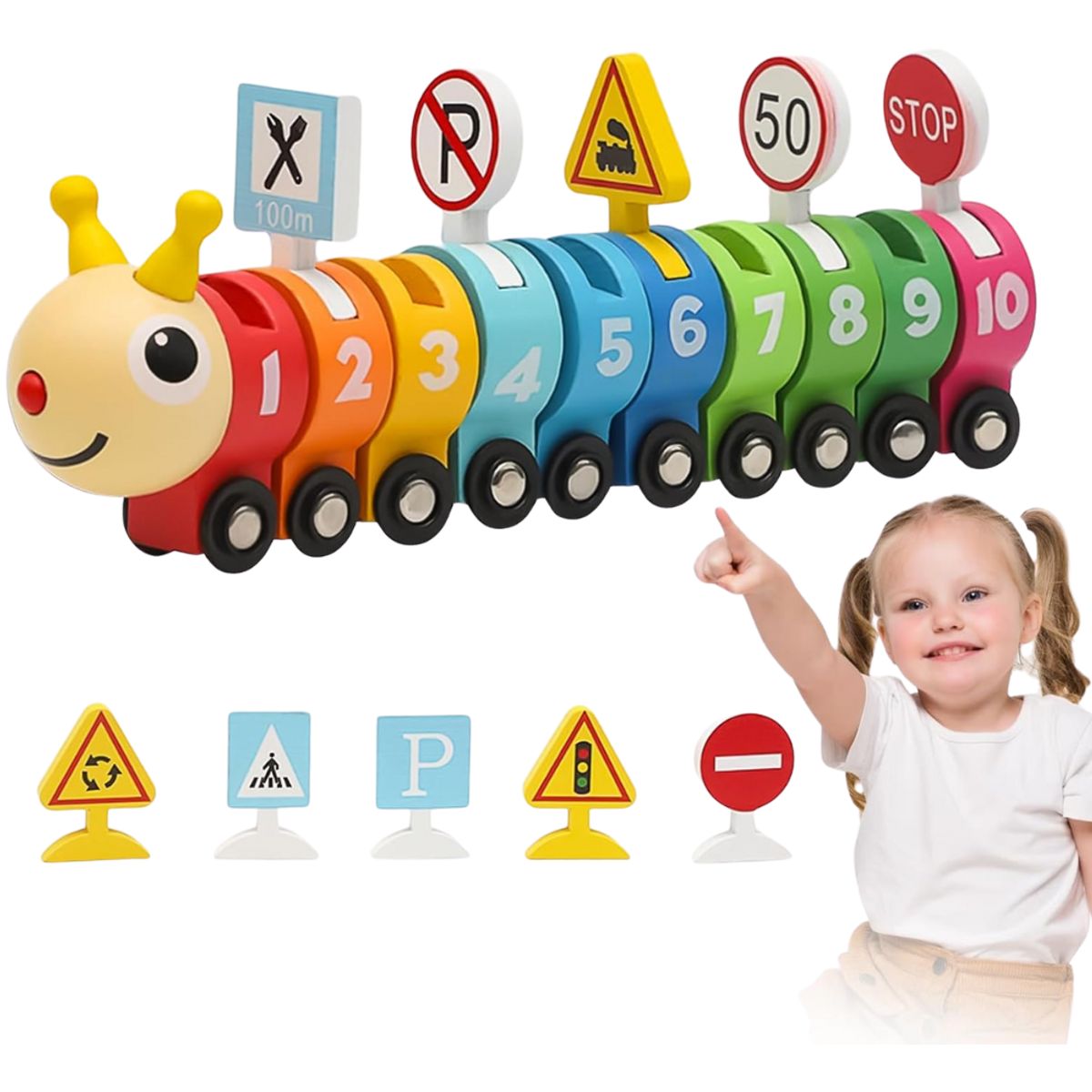 ABC - Juguete Educativo Montessori - Oruga de Tránsito