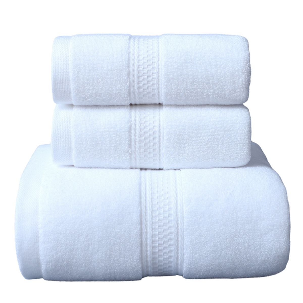 GARSIL - Pack De 3 Toallas De Baño y mano hotel de Algodon grueso Blanco