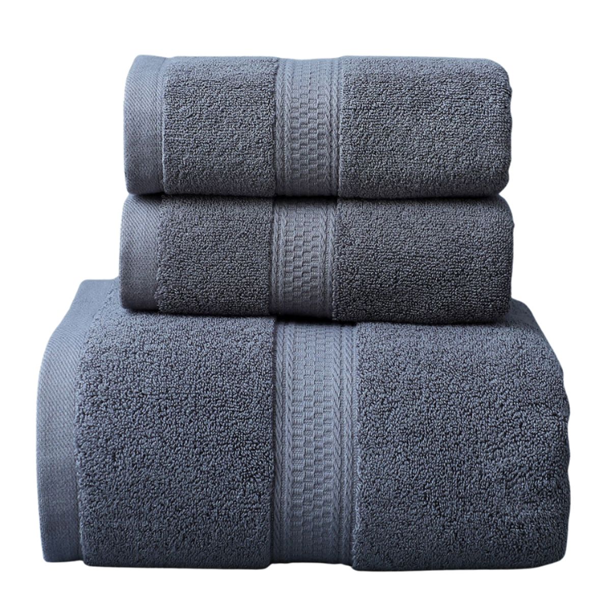 GARSIL - Pack De 3 Toallas De Baño y mano hotel de Algodon grueso Gris claro