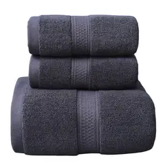 GARSIL - Pack De 3 Toallas De Baño y mano hotel de Algodon grueso Gris oscuro