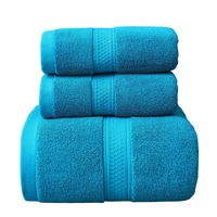 Pack De 3 Toallas De Baño y mano hotel de Algodon grueso Turquesa