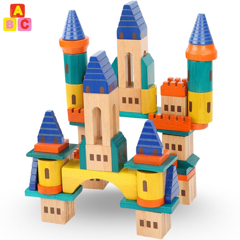 ABC - Set Modular de Castillo de Madera  Construcción Educativa