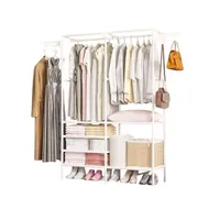 Perchero Exhibidor Y Organizador De Ropa 2 Cuerpos Blanco