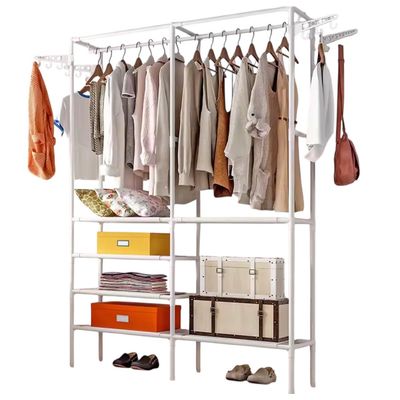 Imagen 2 del producto Perchero Exhibidor Y Organizador De Ropa 2 Cuerpos Blanco