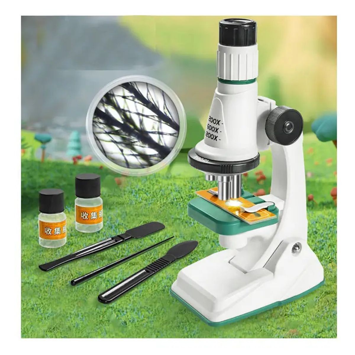 GENERICO - Microscopio Educativo Infantil 1200X con Luz LED y Lentes HD