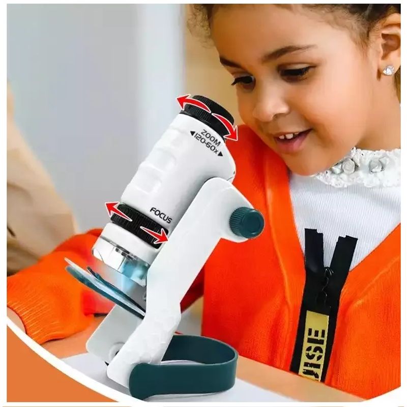 GENERICO - Microscopio Portátil 3 en 1 Niños y Niñas Aumento 60x a 120x