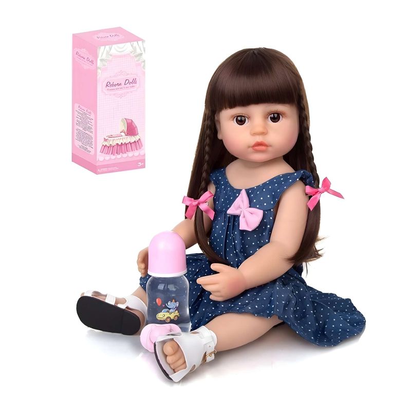 GENERICO - Muñeca infantil bebé realista silicona azul