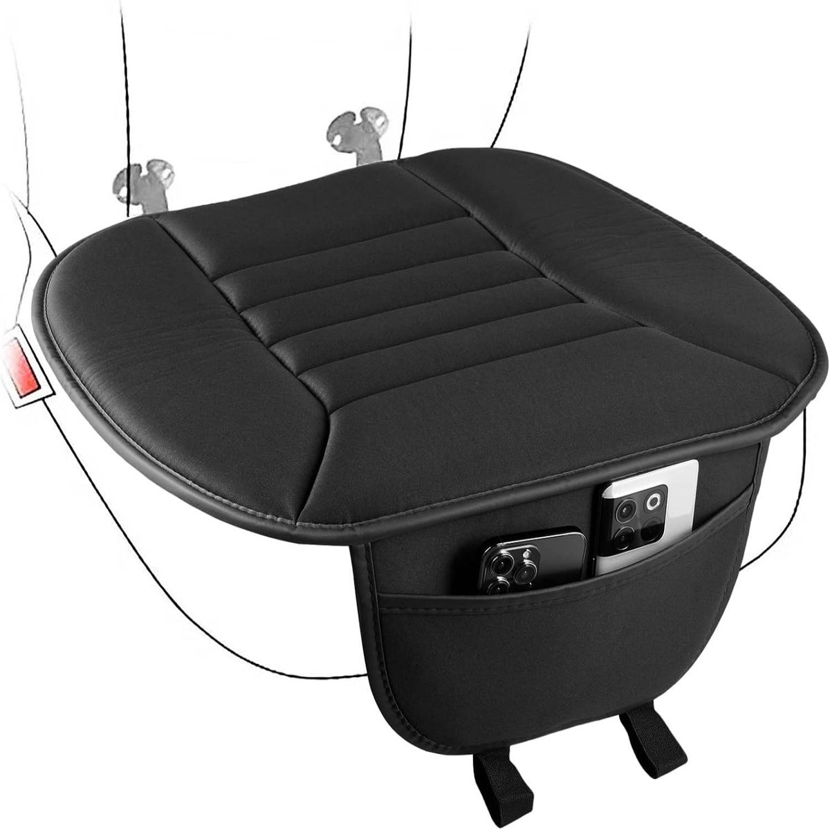 BoJia Cojín de Asiento de Coche Negro, marca LELOX - Foto Principal