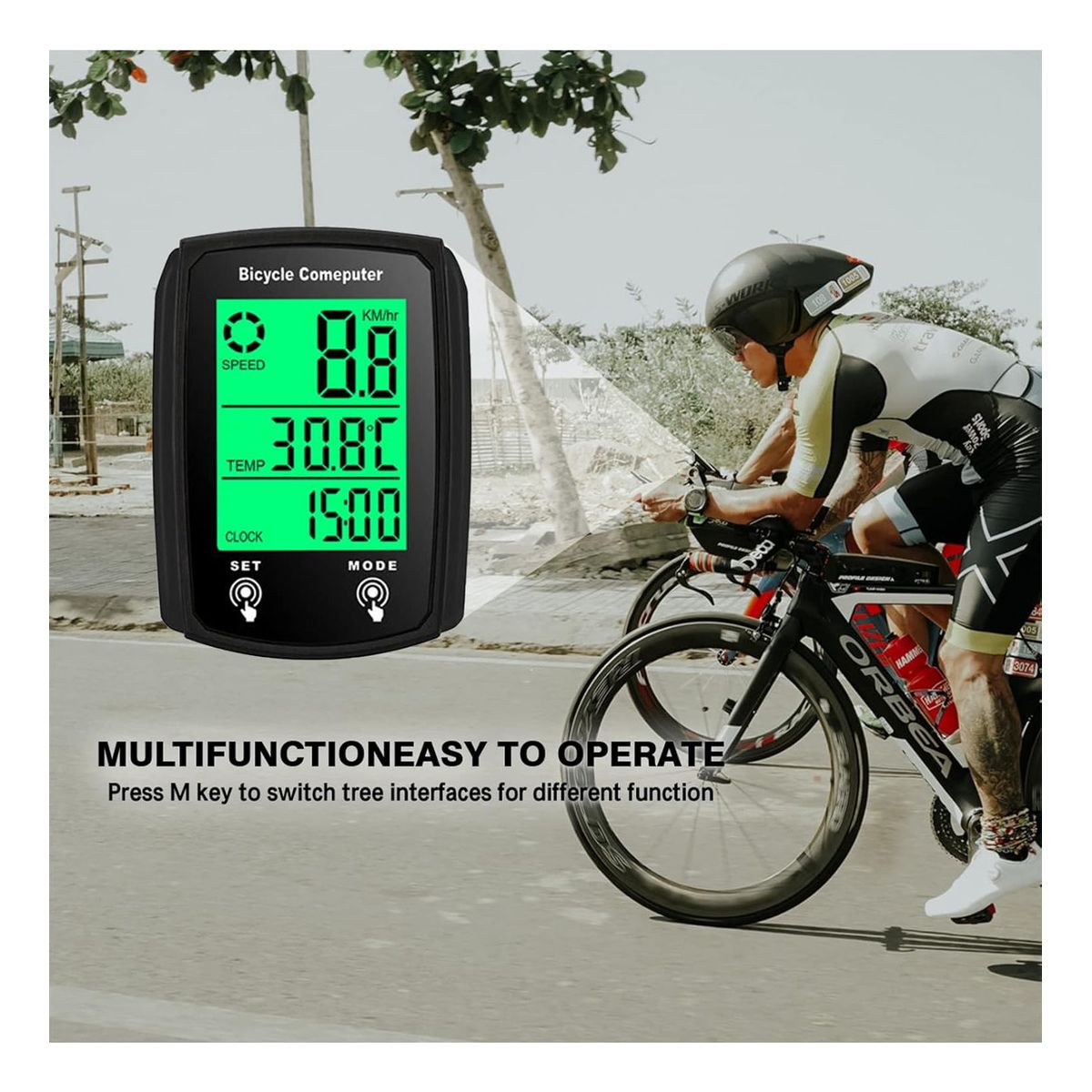 EDWINAYY - Velocímetro Inalámbricotiempoodómetro Para Bicicleta