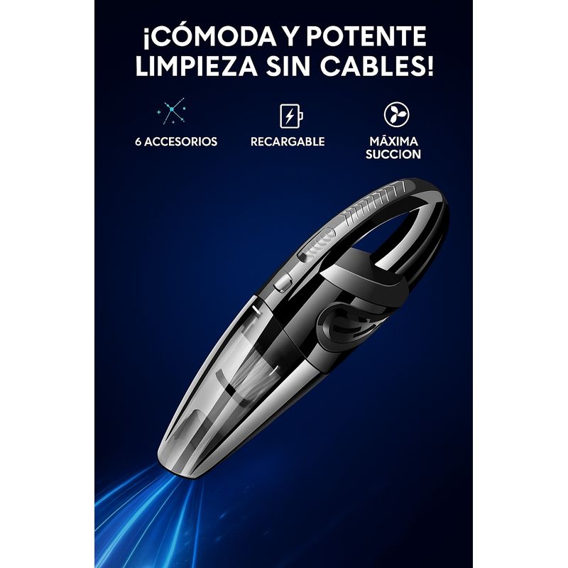 MOVI - ASPIRADORA DE MANO INHALAMBRICA PARA AUTO Y CASA