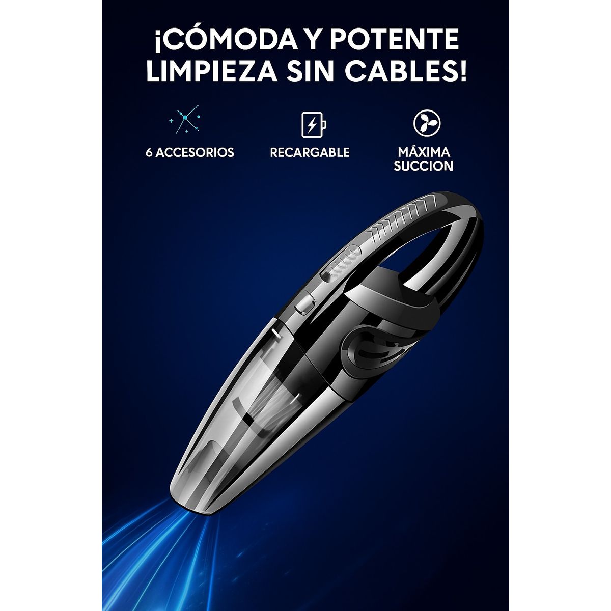 MOVI - ASPIRADORA DE MANO INALAMBRICA PARA AUTO Y CASA