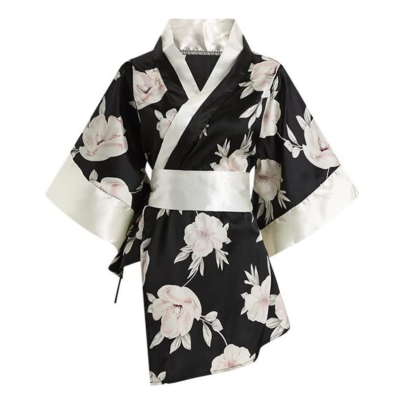 EDWINAYY - Camisón Retro De Mujer Kimono Japonés Sexy Tanga