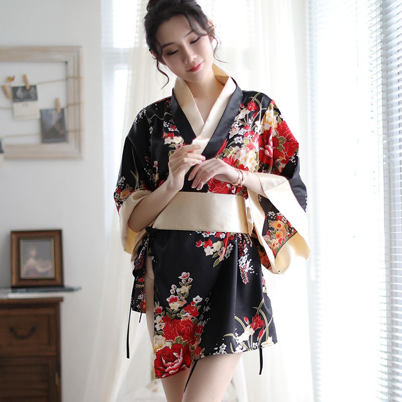 EDWINAYY - Camisón Retro De Mujer Kimono Japonés Sexy Tanga