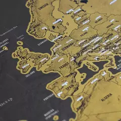 EDWINAYY - Poster Mapa Mundial Laminado Para Rascar Cartografia Viajero