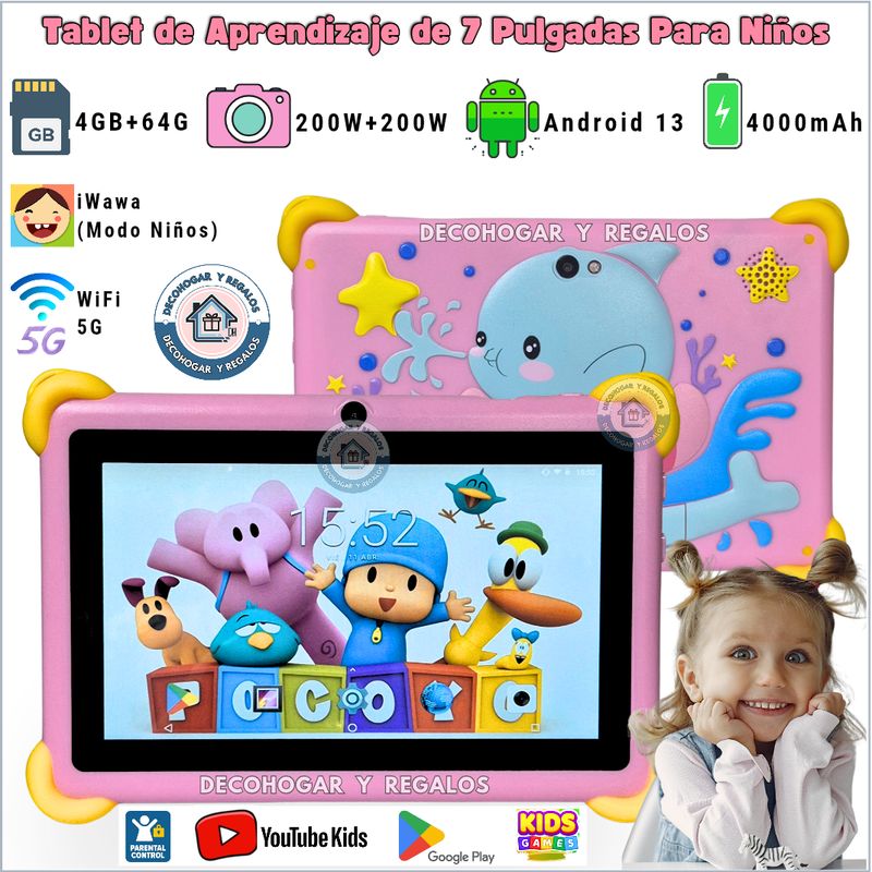 GENERICO - Tablet de Aprendizaje 7 Pulgadas Para Niños 5G 4GB RAM