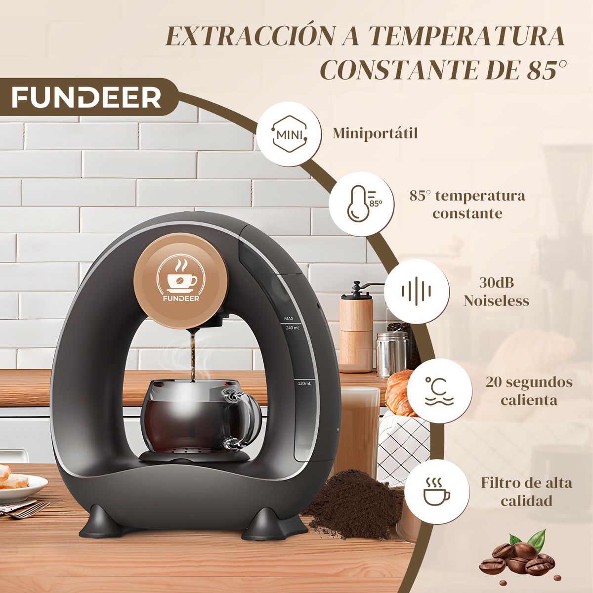 Cafetera Eléctrica Automática De Espresso Negro Metálico220v, marca EDWINAYY - Foto 2