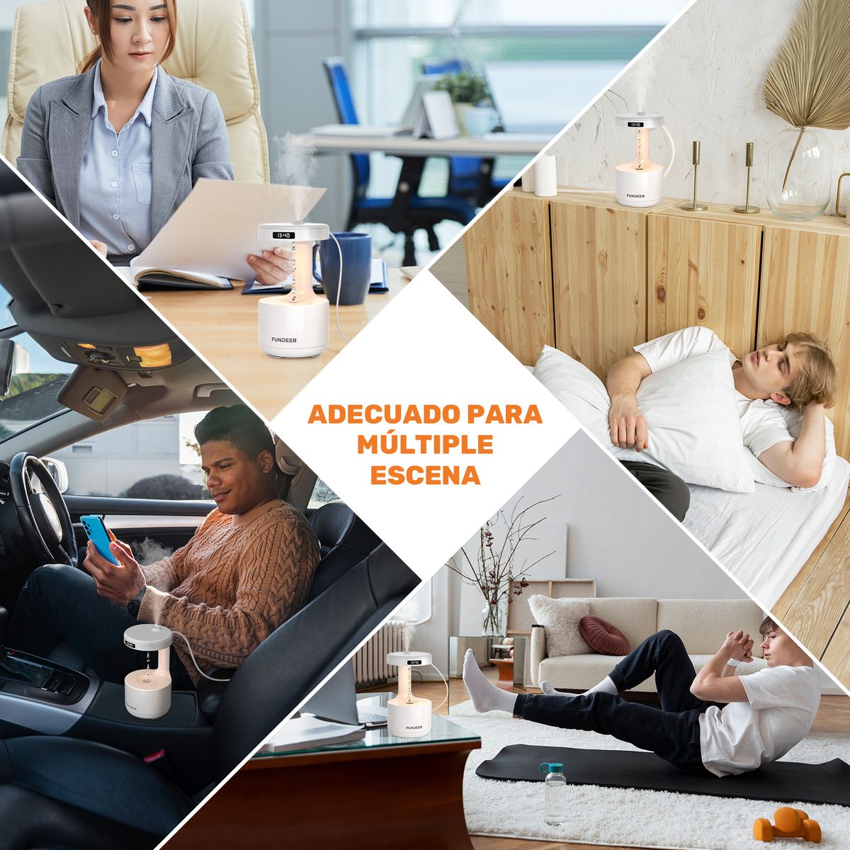 EDWINAYY - Humidificador Difusor Antigravedad Ultrasónico 600ml