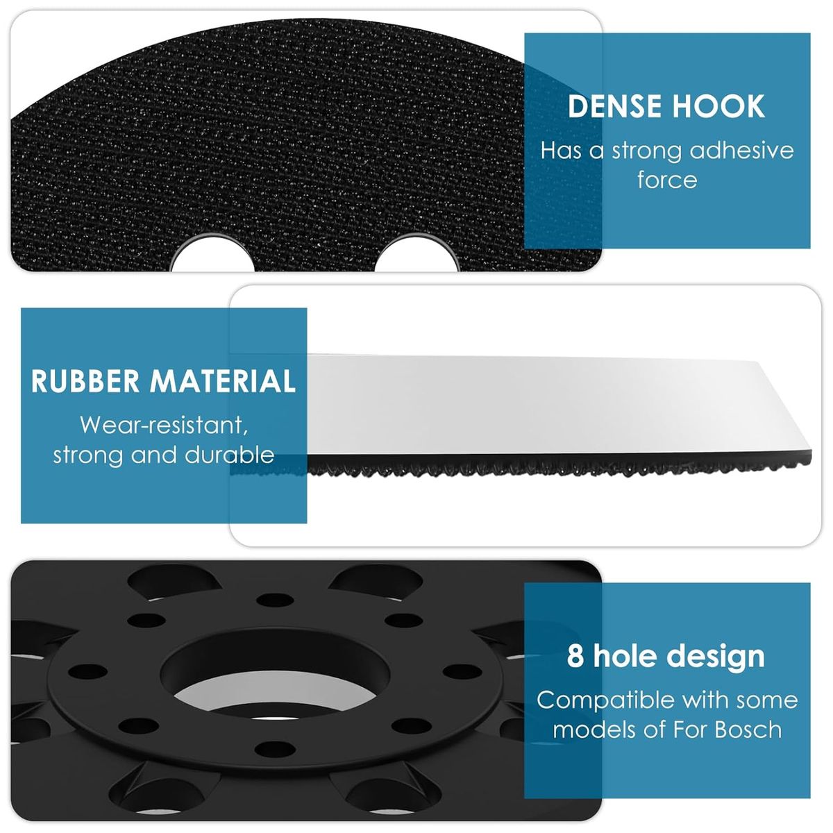 KUANGYE - 2 Plato Base Velcro Lijadora Compatible Para Bosch Gex125