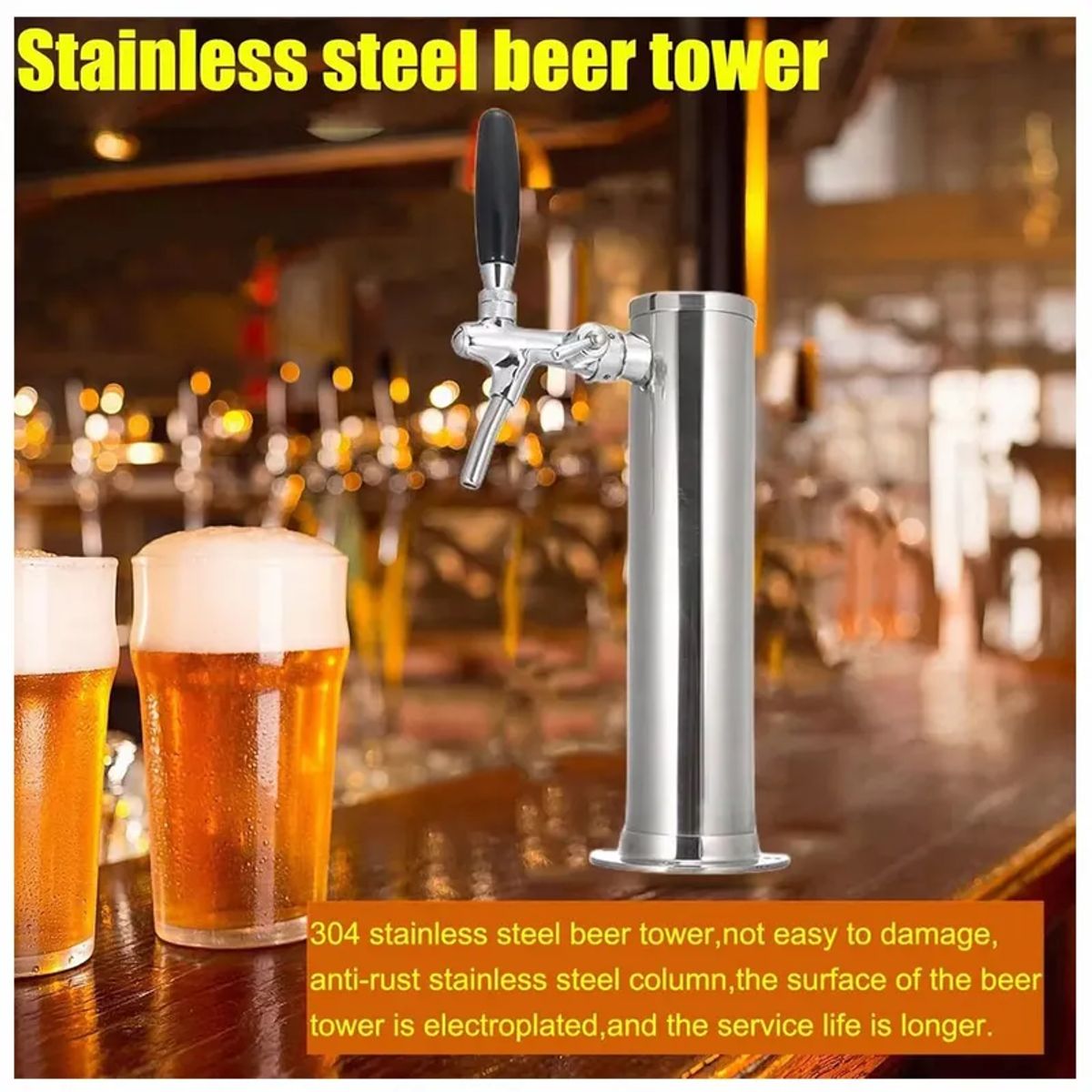 GENERICO - Dispensador De Torre De Cerveza De Barril Acero Inoxidable