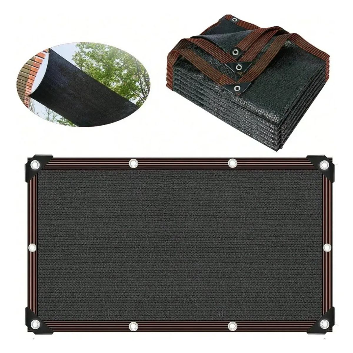 KUANGYE - Valla De Malla Privacidad Fijaciones 2x5m Tasa Sombreado 90%