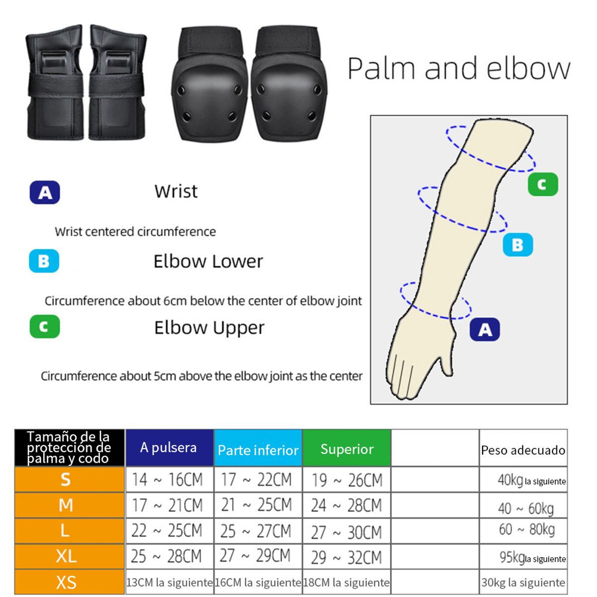 ATURE - Set 6 De Equipo De Protección Bici Patines Esquí Adulto - XL