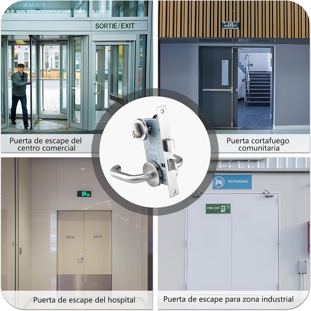 KUANGYE - Cerradura Embutida De Puerta Contra Incendios Dormitoriobaño