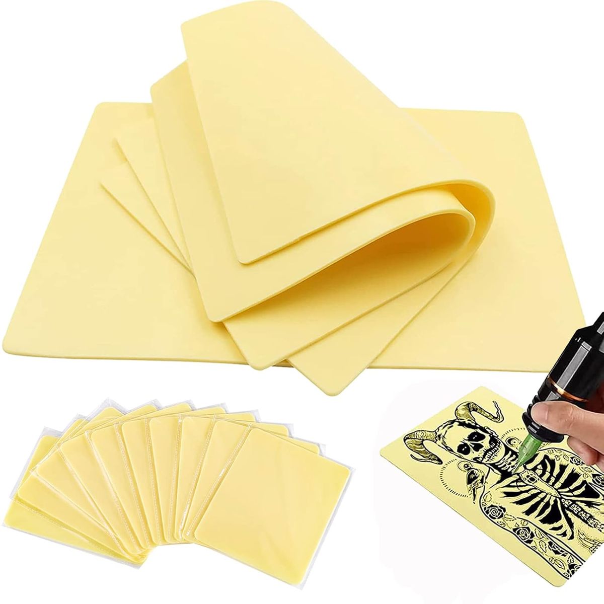 KUANGYE - Pack 10 Piel Sintetica Tattoo Piel De Practica Tatuaje 20x30