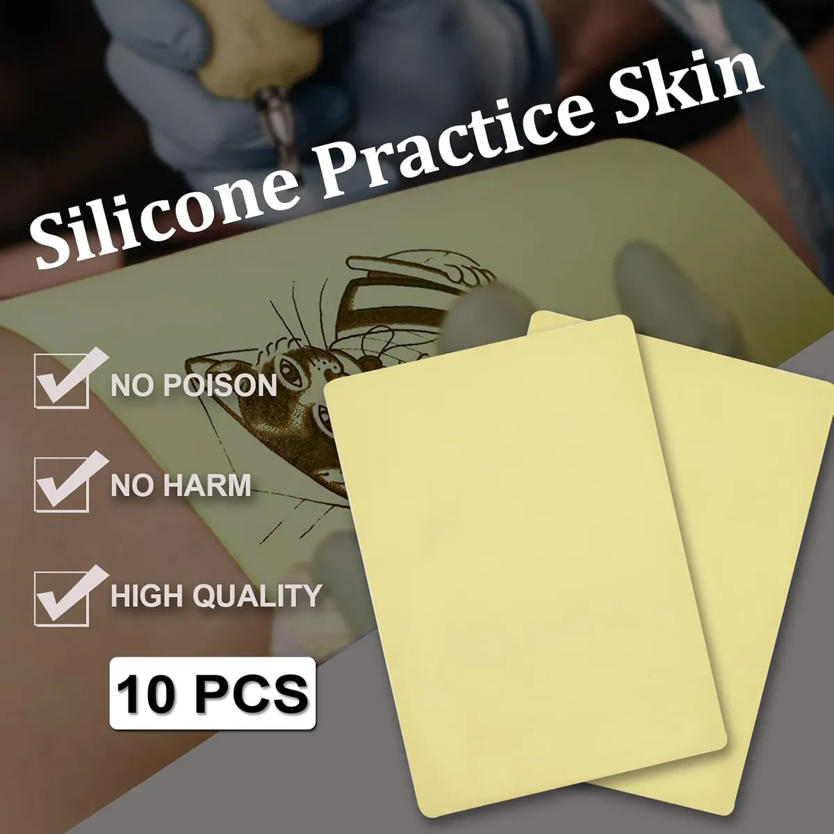 KUANGYE - Pack 10 Piel Sintetica Tattoo Piel De Practica Tatuaje 20x30