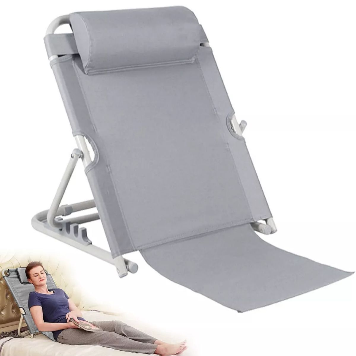 ATURE - Respaldo Ortopedico Regulable Para Cama Con Reposacabeza