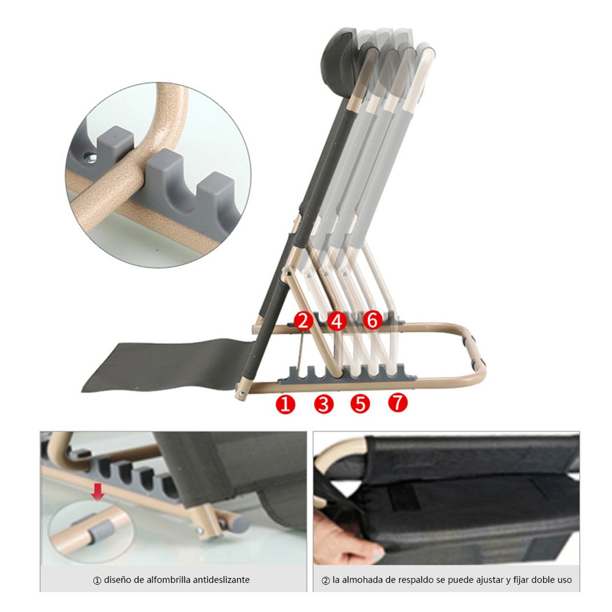 ATURE - Respaldo Ortopedico Regulable Para Cama Con Reposacabeza