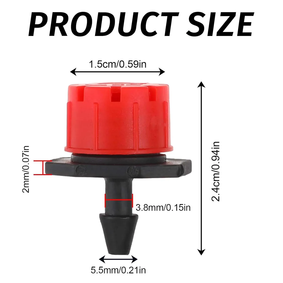 KUANGYE - Gotero Riego Goteo Ajustable 70 L/h Pack 400 Un. Resistentes