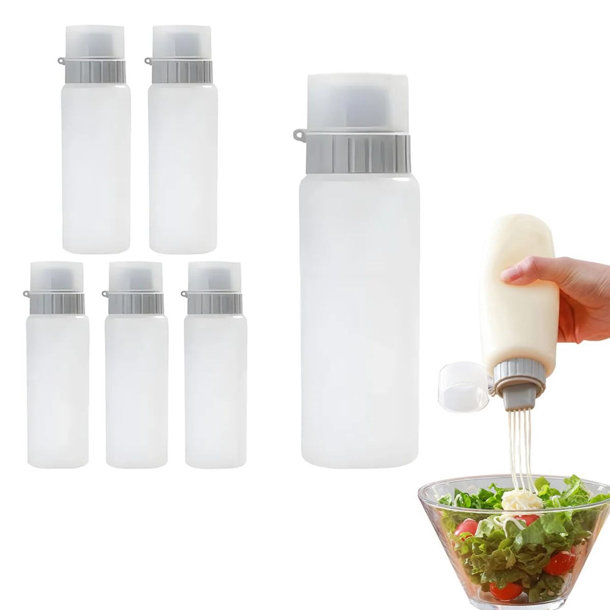 KUANGYE - 6 Botellas Dispensadoras Catsup Salsa Mayonesa Crema 36 Oz