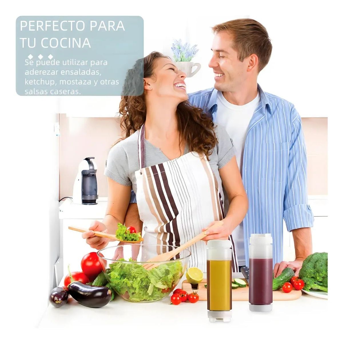 KUANGYE - 6 Botellas Dispensadoras Catsup Salsa Mayonesa Crema 36 Oz