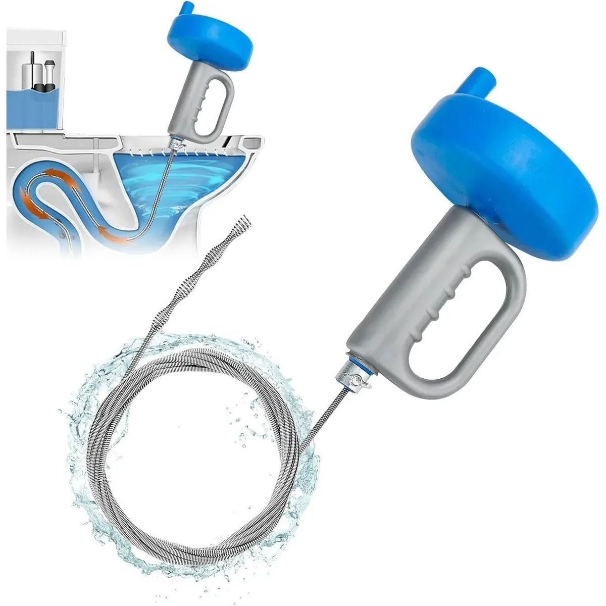 KUANGYE - Destapador Cañería Laucha Sonda Sopapo 10 Metros Con Guantes