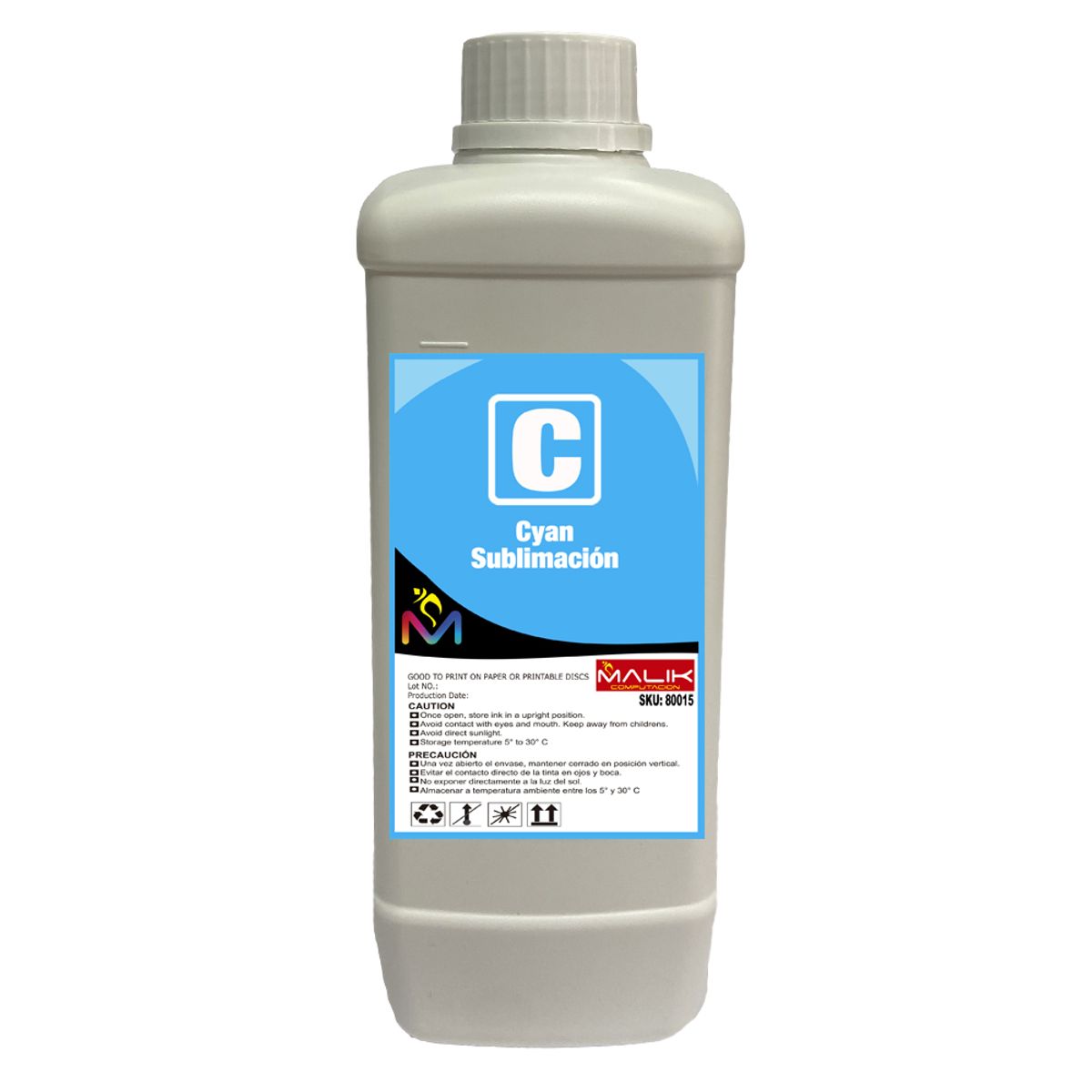 MALIK - Tinta 1 Litro Sublimacion Cyan para Epsn E/tank L5290