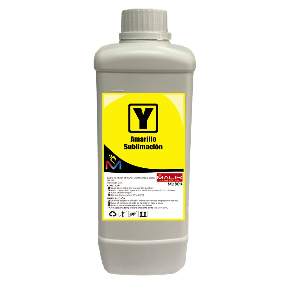 MALIK - Tinta 1 Litro Sublimacion Yellow para Epsn E/tank L3110