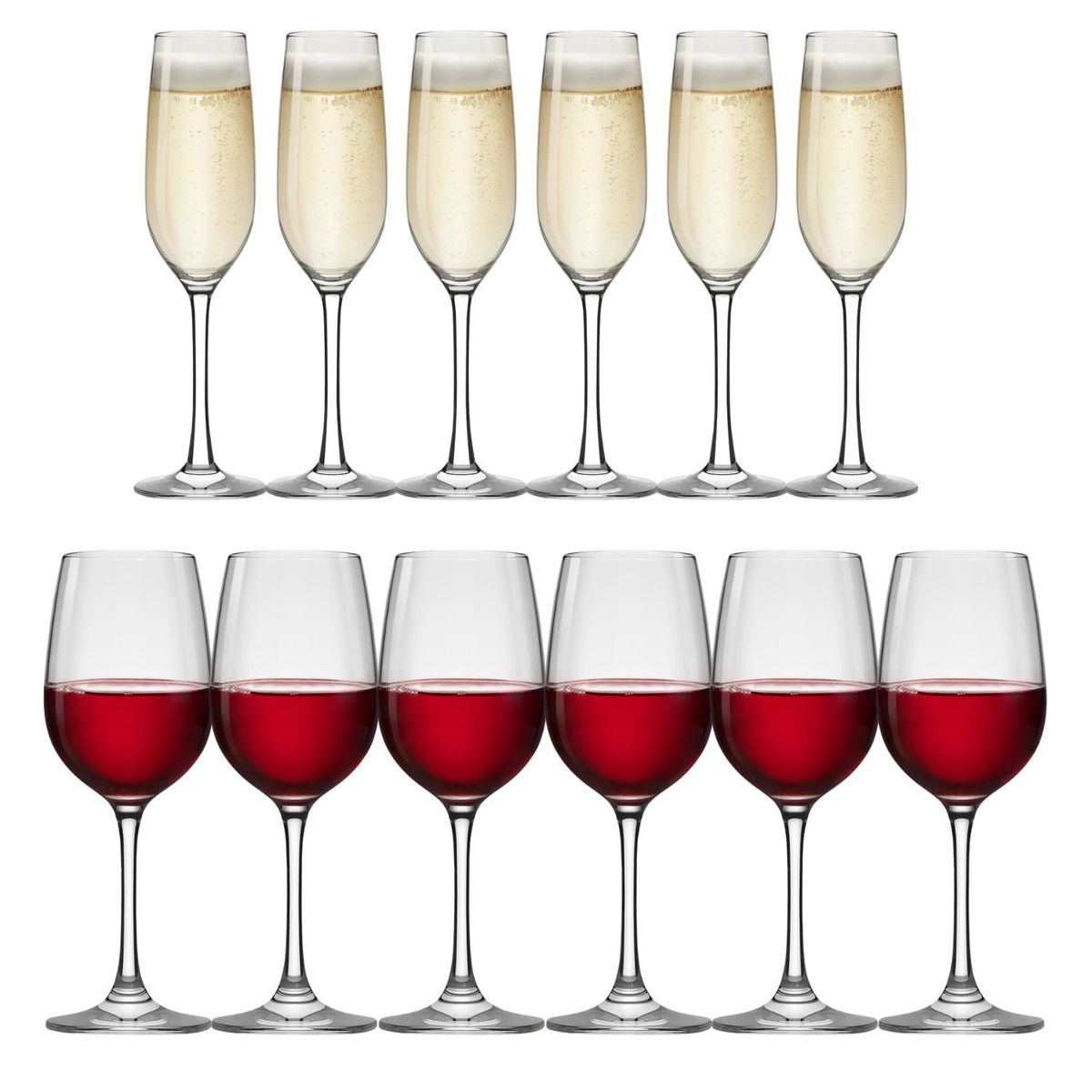 HAUSMANN - Set 6 Copas Flute 195mL + 6 Copas Vino 405mL Montepulciano