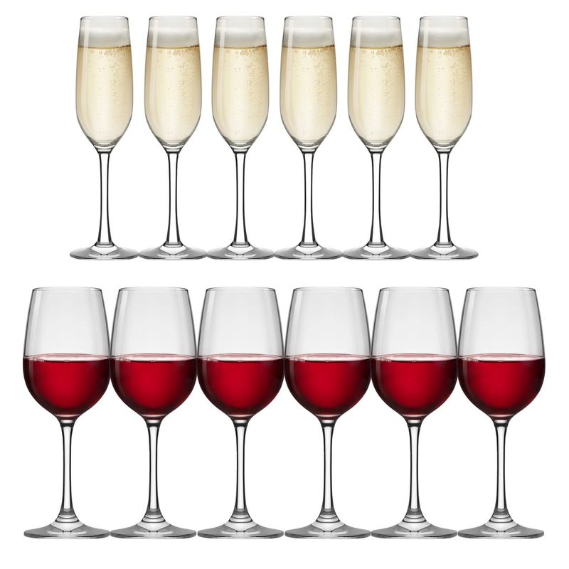 HAUSMANN - Set 6 Copas Flute 195mL + 6 Copas Vino 405mL Montepulciano