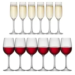 HAUSMANN - Set 6 Copas Flute 195mL + 6 Copas Vino 405mL Montepulciano