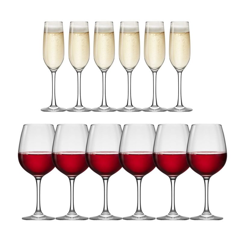 HAUSMANN - Set 6 Copas Flute 195mL + 6 Copas Vino 585mL Montepulciano